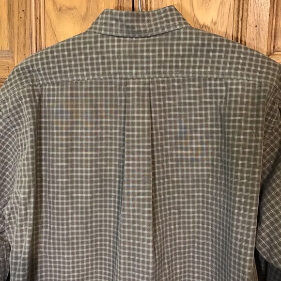 Vintage L.L. Bean Long Sleeve Button Down Brown Plaid Shirt Mens size LT Cotton - Picture 9 of 11